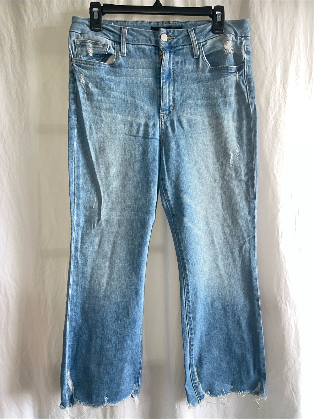 Joe's Jeans Flawless High-Rise Curvy Cropped Boot Raw Frayed Hem Jeans 31